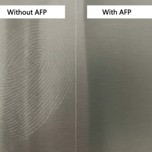 Stainless steel surface comparison with and without AFP