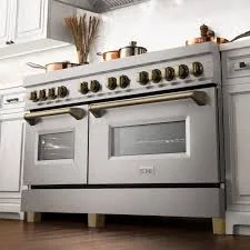 Best gas range with dual ovens and brass knobs