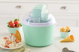 Mint green electric ice cream maker unit