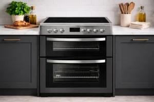 double oven electric cooker black 