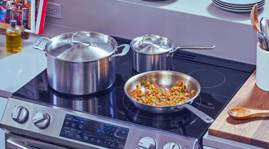 Best induction range with cookware in modern kitchen.