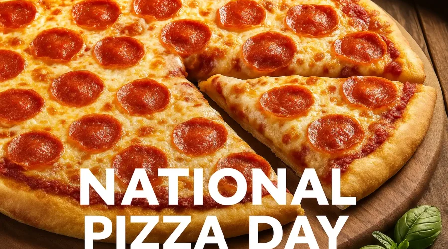 Pepperoni pizza slice for national pizza day